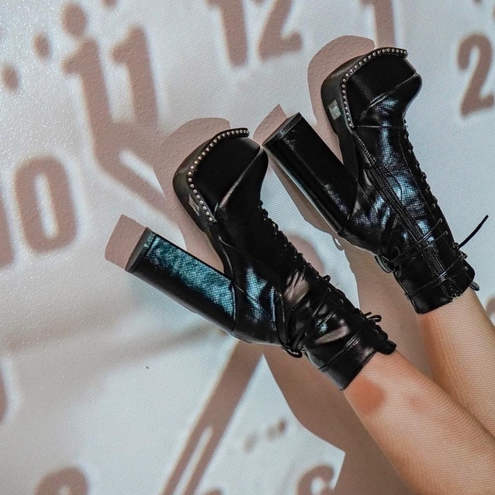 Pandora | Studded Platform Boots | Black - Picture 6 of 6